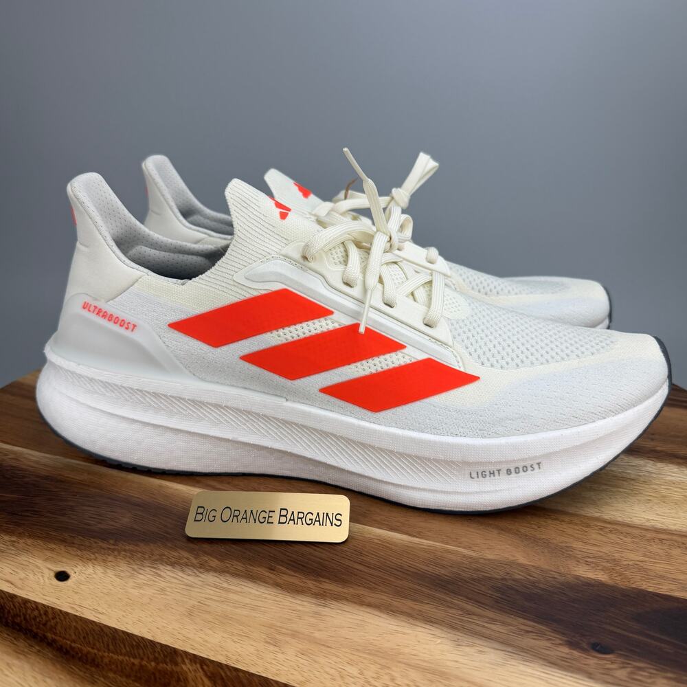 Adidas Ultraboost 5x Running Shoes Off White Impact Orange Men’s Sz 15 JH9038